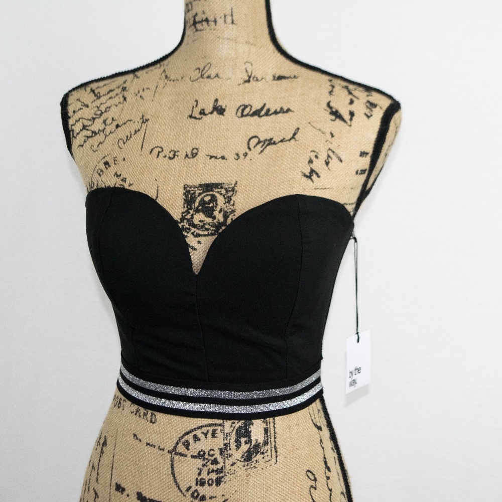 NWT by the way. Bustier Crop Top w/ Metallic Accen